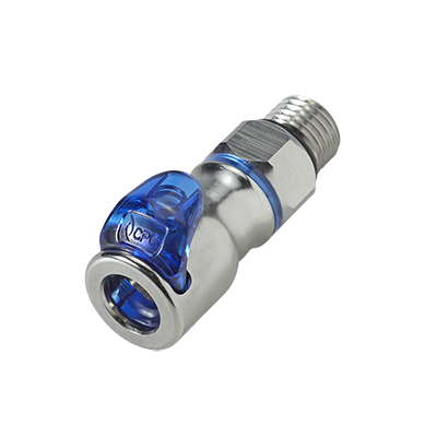 LQ2D3004BLUV - Kupplung MS-VC mit AG 1/4 SAE-4 mit Absperrung, blau, Non-Spill, FKM-Dichtung