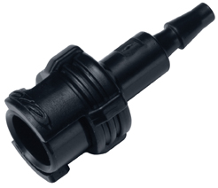 SMFDM3MBLK - Submini.-Kupplung Acetal mit 3,0 mm Schlauchtülle mit Absperrung, schwarz