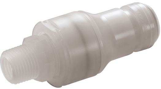 CQGD06200106 - Stecker PP 3/8" Flare mit Absperrung Non-Spill, High-Purity