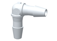 HE430 - Winkel-Schlauchverbinder 3,2 mm, Nylon, weiß