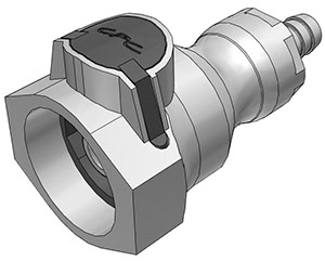 98500 - UDC Kupplung PP mit Schlauchtülle 9,5 mm mit Absperrung, EPDM O-Ring