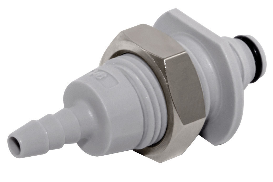 NS1D420212HC - Stecker PP Schott mit Schlauchtülle 3,2mm mit Absperrung, Non-Spill, Hastelloy-C® Feder