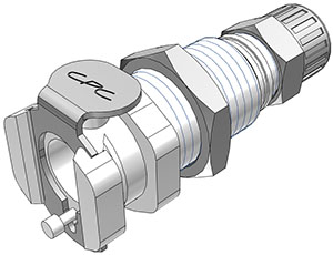 12500 - Kupplung Acetal Schott/Klemmverschraub. 6,4 x 4,3 mm mit Absperrung, NSF (PMCD1204 NSF)
