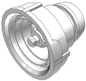 96401 - UDC Cap 38mm Acetal mit Absperrung mit Gewindedichtung, BUNA-N O-Ring