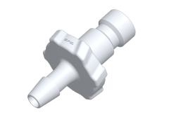 BC330 - Stecker Nylon (weiß) mit 2,4 mm Schlauchtülle