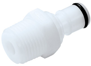 42500 - Stecker Acetal mit konischem AG 3/8" NPT ohne Absperrung, NSF (APC24006 NSF)