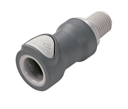 NS4D10004V - Kupplung PP mit konischem AG 1/4" NPT mit Absperrung, Non-Spill, FKM-Dichtung