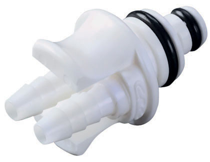 PTC2202096 - Stecker 2-fach, ABS mit Schlauchtüllen 3,2 mm ohne Absperrung