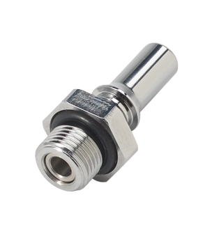 LQ2D4702BLUV - Stecker MS-VC mit AG 1/8" BSPP mit Absperrung, blau, Non-Spill, FKM-Dichtung