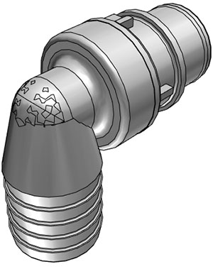 HFC231212 - Stecker PP mit Winkel-Schlauchtülle 19,0 mm ohne Absperrung