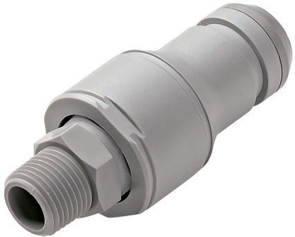NSHD26006 - Stecker Polypropylen mit konischem IG 3/8" NPT mit Absperrung, Non-Spill