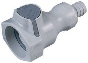 95600 - UDC Kupplung PP mit Schlauchtülle 12,7 mm mit Absperrung, Silicon O-Ring