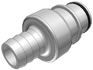 83100 - Stecker PSU mit Schlauchtülle 12,7 mm ohne Absperrung, NSF (HFC22835 NSF)