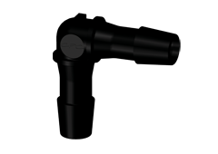 HE1231 - Winkel-Schlauchverbinder 9,5 mm, Nylon, schwarz