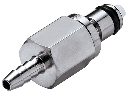 19400 - Stecker MS-VC mit Schlauchtülle 3,2 mm mit Absperrung, NSF (MCD2202 NSF)