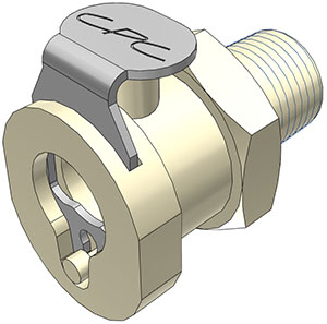 PMC100212BSPT - Kupplung PP mit konischem AG 1/8" BSPT ohne Absperrung