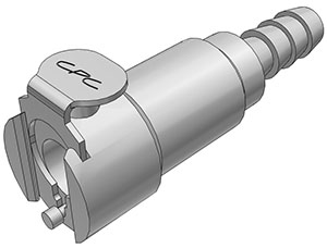 17200 - Kupplung MS-VC mit Schlauchtülle 6,4 mm mit Absperrung, NSF (MCD1704 NSF)