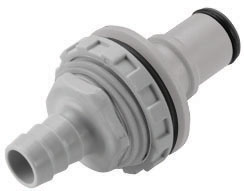 NS6D42008 - Stecker PP Schott mit Schlauchtülle 12,7 mm mit Absperrung, Non-Spill