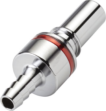 LQ4D22004RED - Stecker MS-VC mit Schlauchtülle 6,4 mm mit Absperrung, rot, Non-Spill