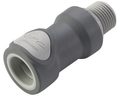 NS6D10008SMZ - Kupplung PP mit konischem AG 1/2" NPT mit Absperrung, Non-Spill, Simriz®-Dichtung