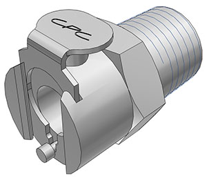 15900 - Kupplung MS-VC mit konischem AG 1/4" NPT mit Absperrung, NSF (MCD1004 NSF)