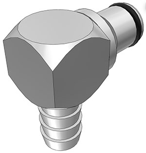 LC23006 - Stecker MS-VC mit Winkel-Schlauchtülle 9,5 mm ohne Absperrung