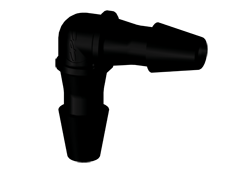 HE231 - Winkel-Schlauchverbinder 1,6 mm, Nylon, schwarz