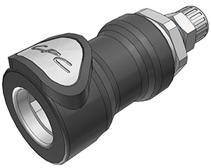 NS4D13004 - Kupplung PP mit Klemmverschraubung 6,4 x 4,3 mm mit Absperrung, Non-Spill