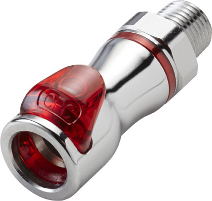 LQ4D10004RED - Kupplung MS-VC mit AG 1/4" NPT mit Absperrung, rot, Non-Spill