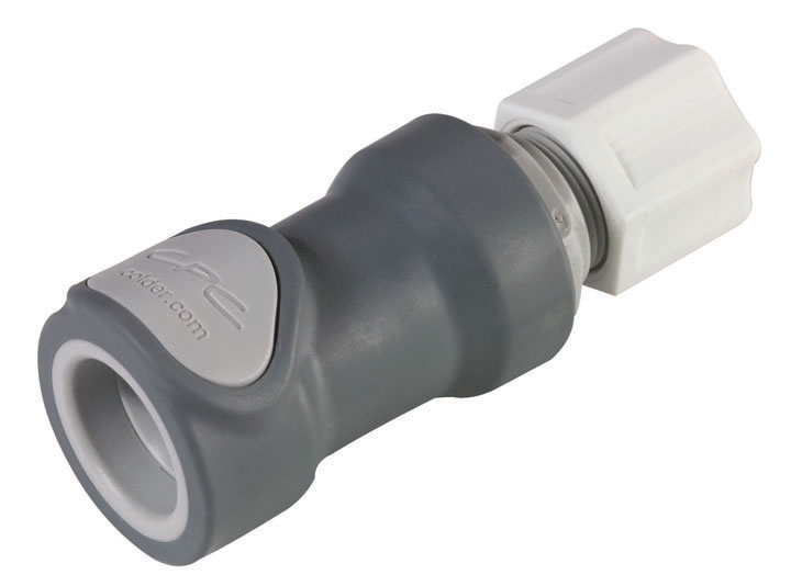 NS6D13008 - Kupplung PP mit Klemmverschraubung 12,7 mm AD mit Absperrung, Non-Spill