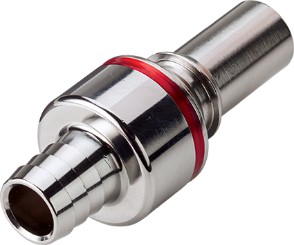 LQ6D22008REDV - Stecker MS-VC mit Schlauchtülle 12,7 mm mit Absperrung, rot, Non-Spill, FKM-Dichtung