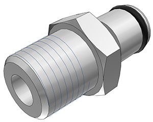 LC24004BSPT - Stecker MS-VC mit konischem AG 1/4" BSPT ohne Absperrung