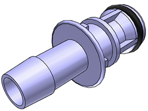 MPC22004T03 - Stecker Polycarbonat mit Schlauchtülle 6,4 mm Schlauch ID, Buna-N-O-Ring Kl. V