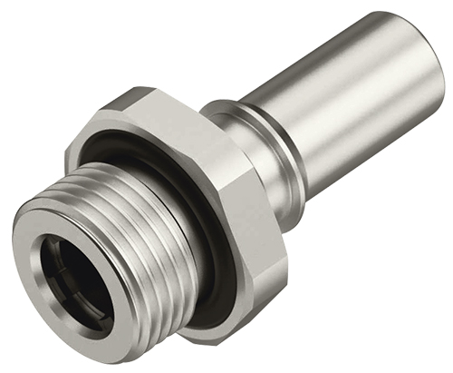 LQ4SD47006 - Stecker Edelstahl mit AG 3/8" BSPP mit Absperrung, Non-Spill