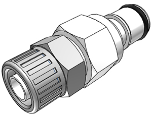APC20006 - Stecker Acetal mit Klemmverschraubung 9,5 x 6,4 mm ohne Absperrung