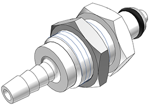 14300 - Stecker Acetal Schott mit Schlauchtülle 3,2 mm mit Absperrung, NSF (PMCD4202 NSF)