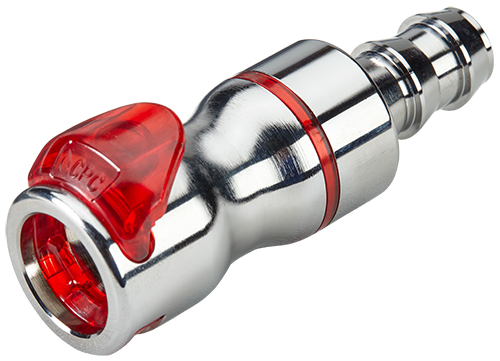 LQ6D17008LREDV - Kupplung MS-VC mit Locking Schlauchtülle 12,7 mm mit Absperrung, rot, Non-Spill, FKM-Dichtung