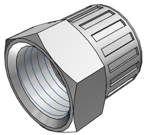 108900 - Überwurfmutter für CPC Klemmverschraubung 9,5 x 6,4 mm