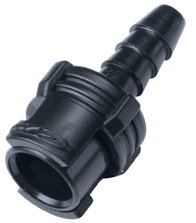 SMFD02MBLK - Submini.-Kupplung Acetal mit 3,2 mm Schlauchtülle mit Absperrung, schwarz