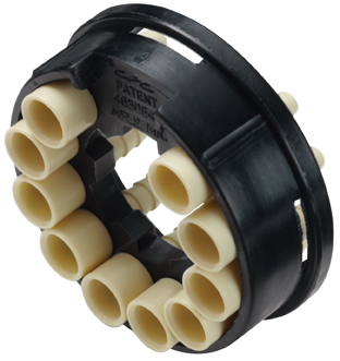 TFB100212 - Zehnfachverb. Kupplung Nylon mit 3,2 mm PP Kuppl. Einsätzen ohne Absperrung
