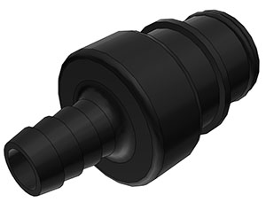 HFC22657 - Stecker PSU mit Schlauchtülle 9,5 mm ohne Absperrung, schwarz  UV-beständig