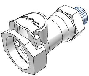 CQHD06100206 - Kupplung PP 3/8" MNPT mit Absperrung metallfrei, High-Purity