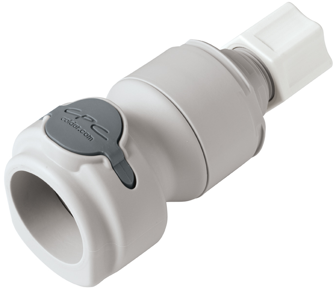 NSHD13008 - Kupplung PP mit Klemmverschraubung 12,7 mm AD mit Absperrung, Non-Spill