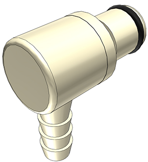 PLC2300412 - Stecker PP mit Winkel-Schlauchtülle 6,4 mm ohne Absperrung