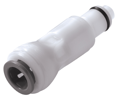 24900 - Stecker Acetal mit JG Steckanschluss 9,5 mm mit Absperrung, NSF (PLCD29006 NSF)