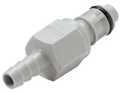 EFCD22412 - Stecker PP mit Schlauchtülle 6,4 mm mit Absperrung